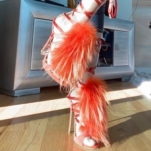 Dsquared2 Fur High Heel Sandals 120mm